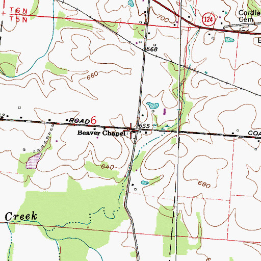Topographic Map of Beaver Chapel Cemetery, OH