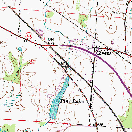 Topographic Map of Givens Chapel Cemetery, OH