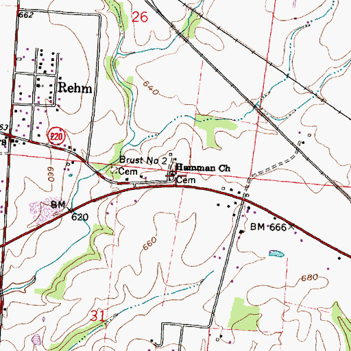 Topographic Map of Hamman Cemetery, OH