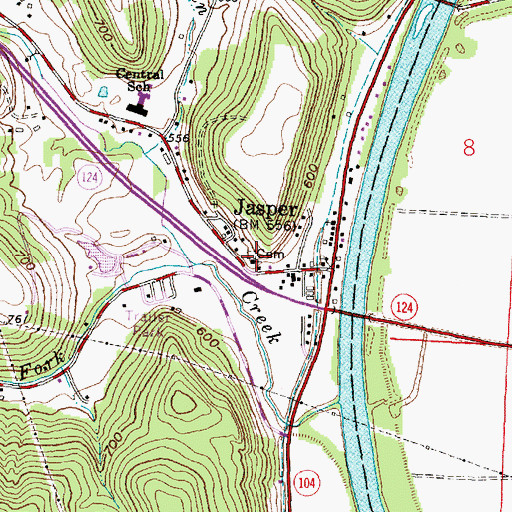 Topographic Map of Jasper Methodist Cemetery, OH