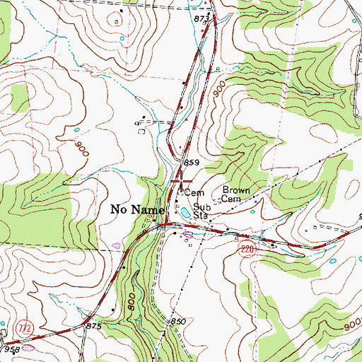 Topographic Map of Little Vine Primitive Baptist Church, OH