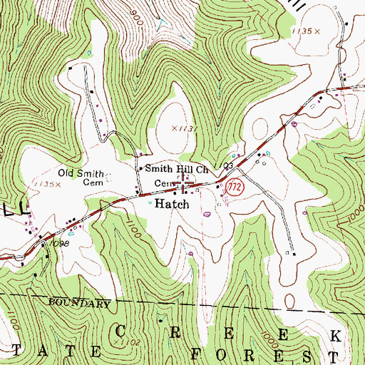Topographic Map of Smith Hill Cemetery, OH