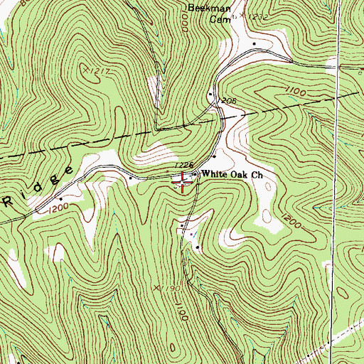 Topographic Map of White Oak Cemetery, OH