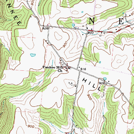Topographic Map of Yankee Hill Cemetery, OH