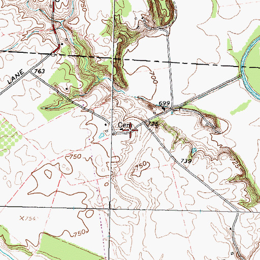 Topographic Map of Ater Cemetery, OH