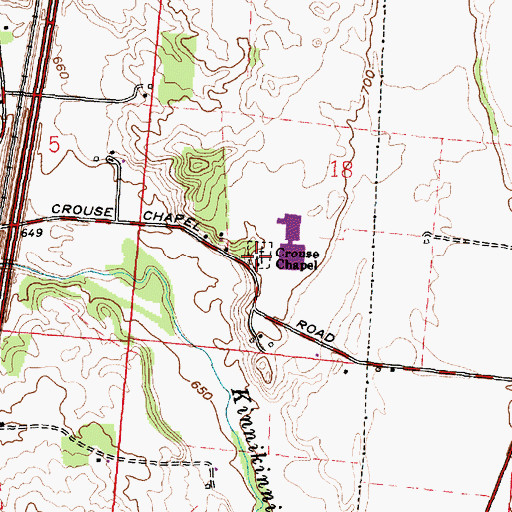 Topographic Map of Crouse Chapel Cemetery, OH