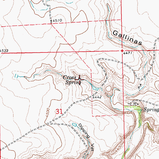 Topographic Map of Cross L Spring, CO