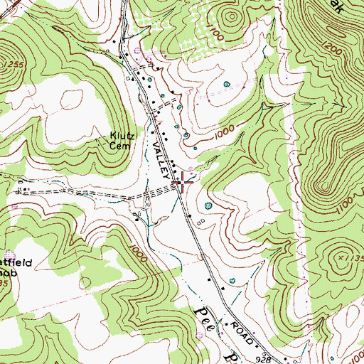 Topographic Map of Pleasant Valley Christian Union Church, OH