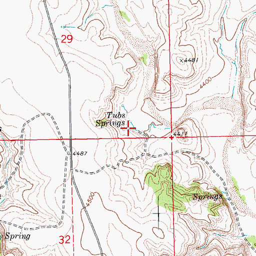 Topographic Map of Tubs Springs, CO