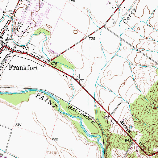 Topographic Map of Baptist Cemetery, OH