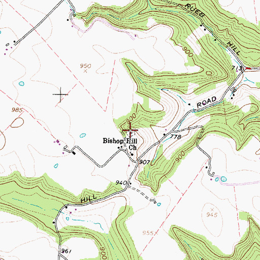 Topographic Map of Bishop Hill Cemetery, OH
