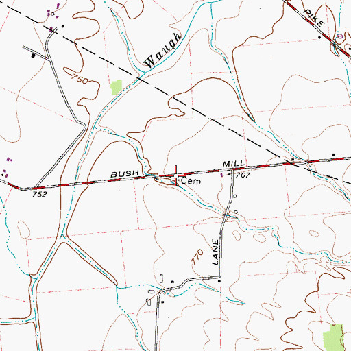 Topographic Map of Clark Cemetery, OH