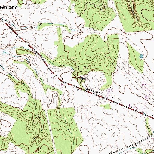 Topographic Map of Draper Cemetery, OH