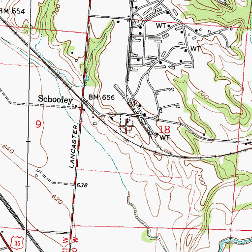 Topographic Map of Schooley Station Cemetery, OH