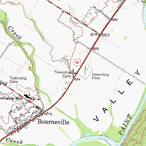 Topographic Map of Speakman Cemetery, OH