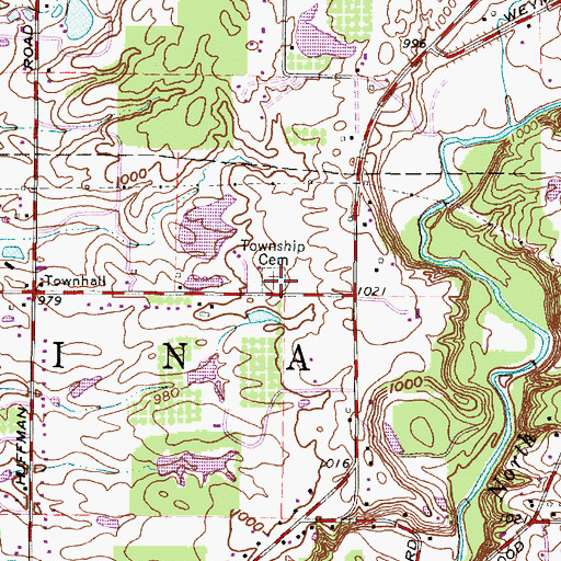 Topographic Map of Bagdad Cemetery, OH