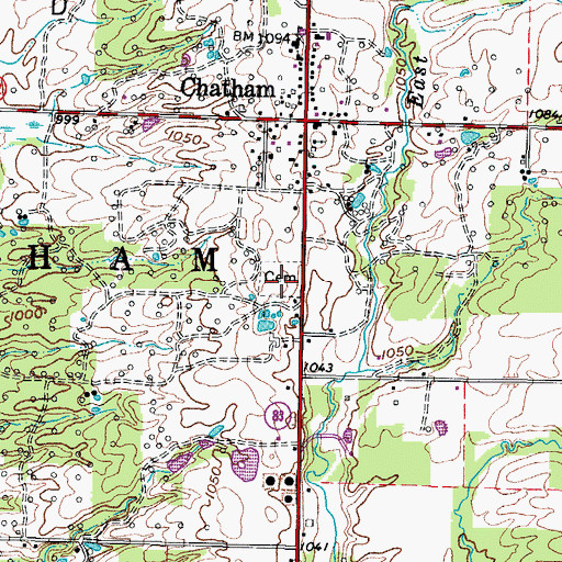 Topographic Map of Chatham Cemetery, OH