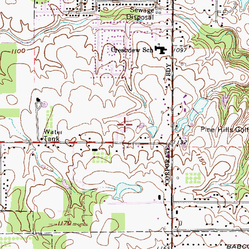 Topographic Map of Eastlawn Memory Gardens, OH
