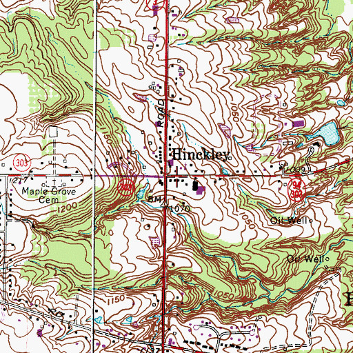 Topographic Map of Hinckley Branch Medina County District Library, OH