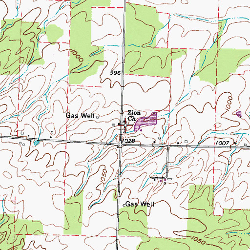 Topographic Map of Homer Lutheran Cemetery, OH