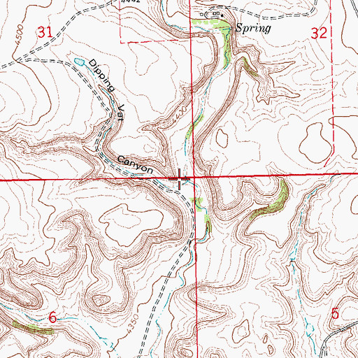 Topographic Map of Dripping Vat Canyon, CO