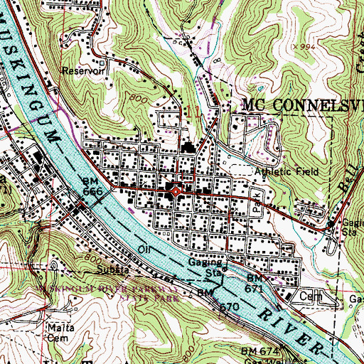 Topographic Map of Morgan County Bar Association Library, OH