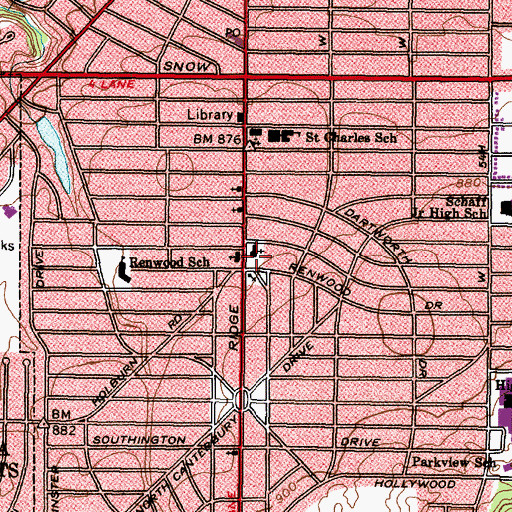 Topographic Map of Bethany Evangelical Lutheran Church, OH
