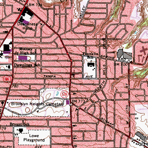 Topographic Map of Broadview Baptist Church, OH