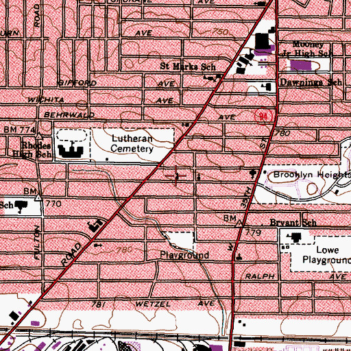 Topographic Map of Chapel Hill Assembly of God Church, OH