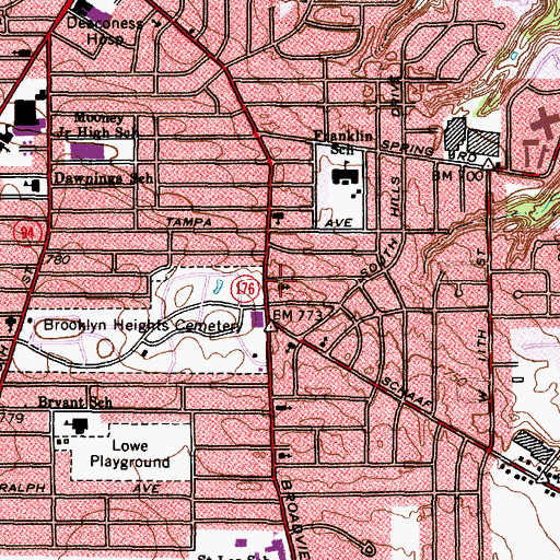 Topographic Map of Church of Christ, OH