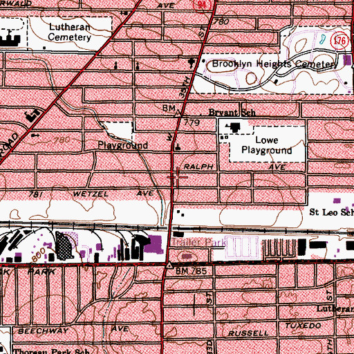 Topographic Map of Evangel Assembly of God Church, OH