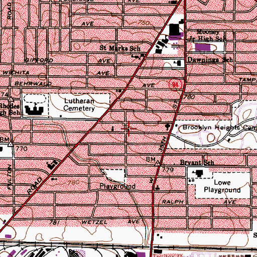 Topographic Map of First Southern Baptist Church, OH