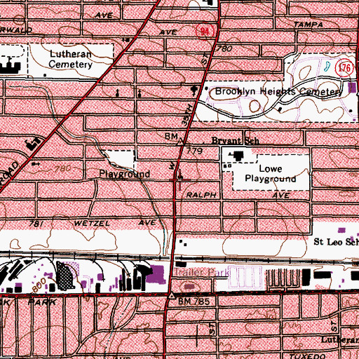 Topographic Map of Kingdom Hall of Jehovahs Witnesses, OH