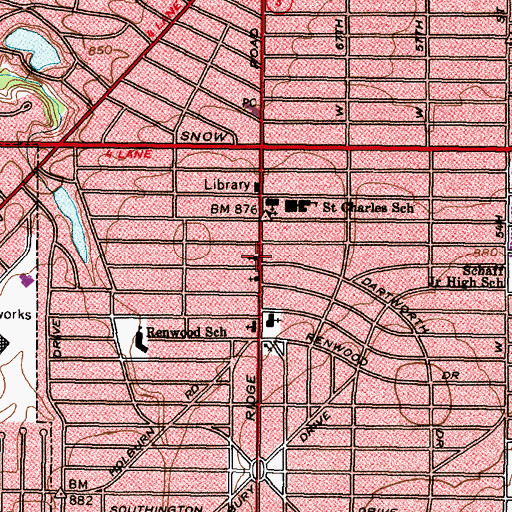 Topographic Map of Parma Assembly of God Church, OH