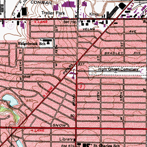 Topographic Map of Parma Medical Building, OH