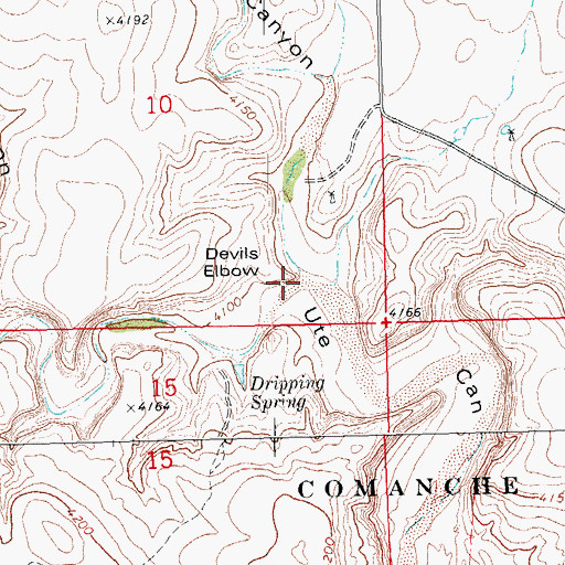Topographic Map of West Ute Canyon, CO