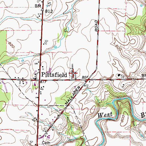 Topographic Map of East Cemetery, OH