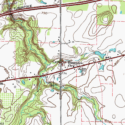 Topographic Map of Andress Cemetery, OH