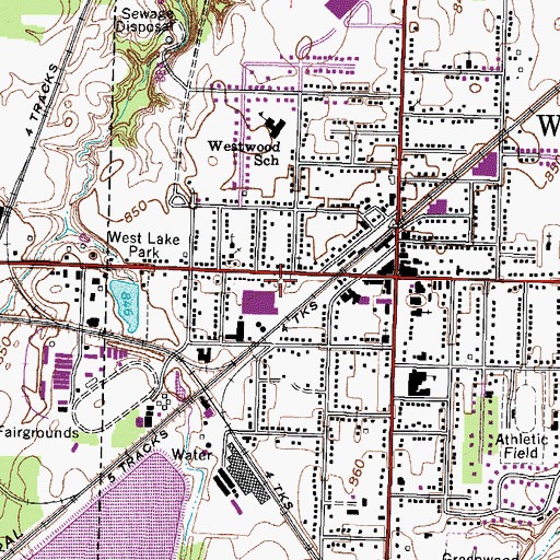 Topographic Map of Pioneer Cemetery, OH