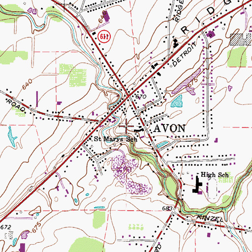 Topographic Map of Saint Marys Catholic Cemetery, OH