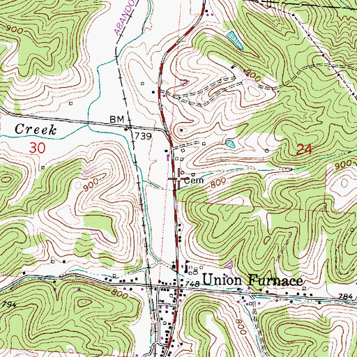 Topographic Map of Croy Cemetery, OH