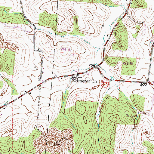 Topographic Map of Ebenezer Cemetery, OH