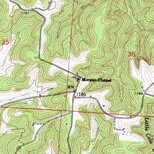 Topographic Map of Morgan Chapel Cemetery, OH