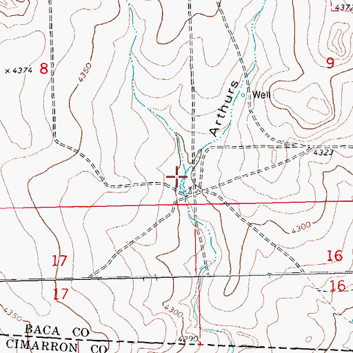 Topographic Map of Arthurs Canyon, CO