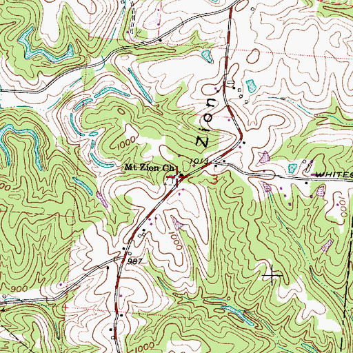 Topographic Map of Mount Zion Cemetery, OH