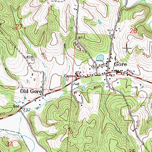 Topographic Map of Otterbein Chapel Cemetery, OH