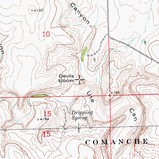 Topographic Map of Devils Elbow, CO