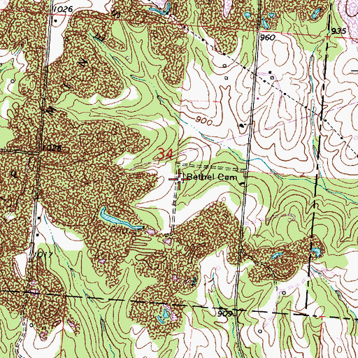 Topographic Map of Bethel Cemetery, OH