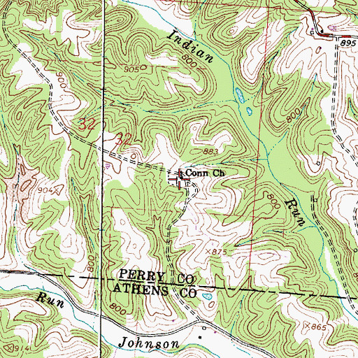 Topographic Map of Conn Church Cemetery, OH