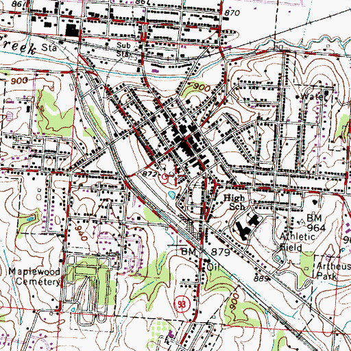 Topographic Map of First Methodist Church Cemetery, OH